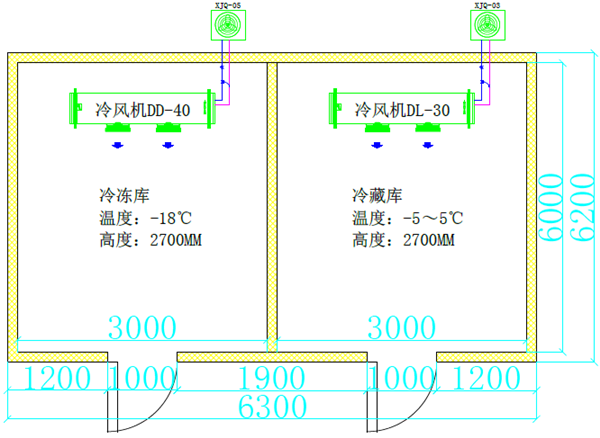 100立方雙溫冷庫平面圖.png